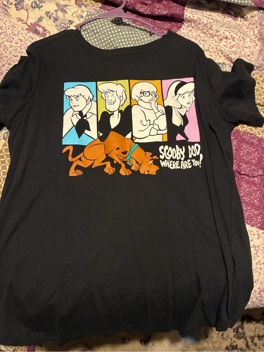 Scooby-Doo Black Short Sleeve Graphic Tee - Scooby Doo Where Are You?